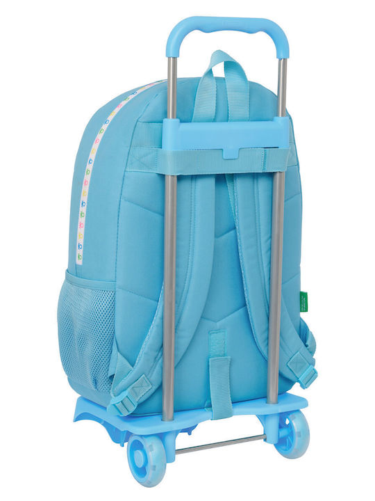 Benetton Schulranzen Trolley in Blau Farbe L30 x B14 x H46cm