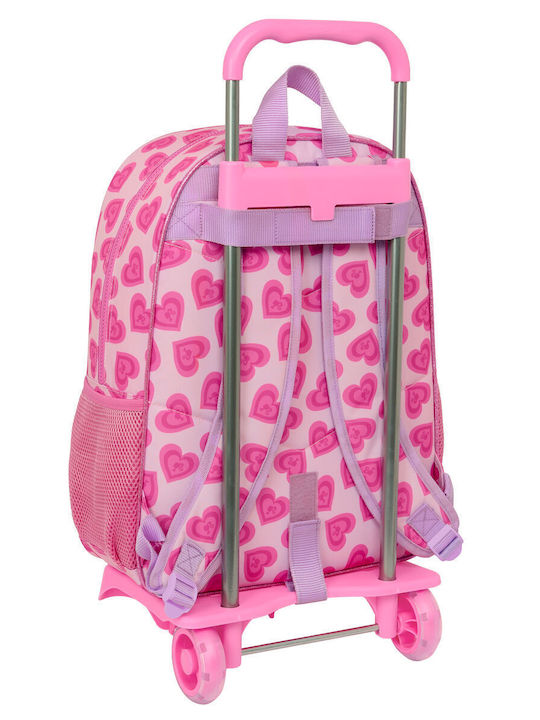 Barbie School Bag Trolley in Pink color L33 x W14 x H42cm