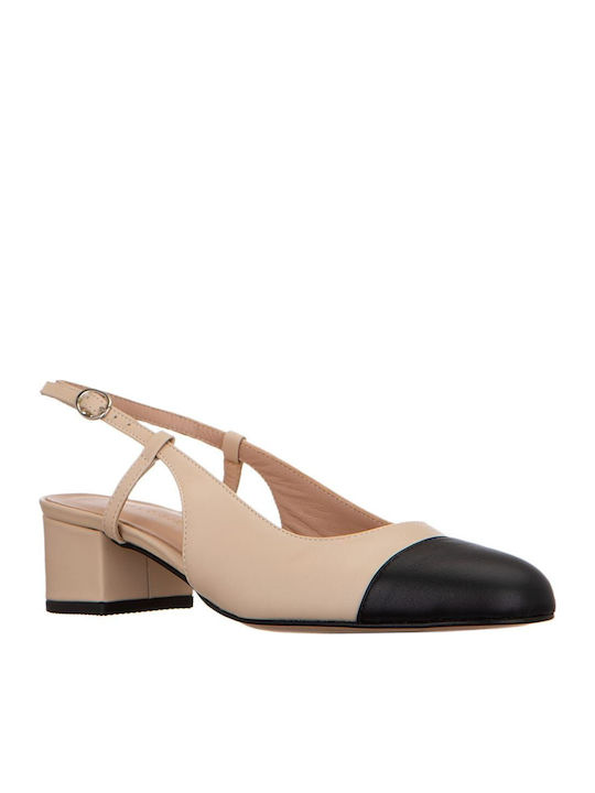 Δαντε Lea Δαντε Slingback Καλογηρου Beige-black Δέρμα