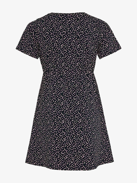 Children's Dress Short Sleeve Polka Dot Blue-pink