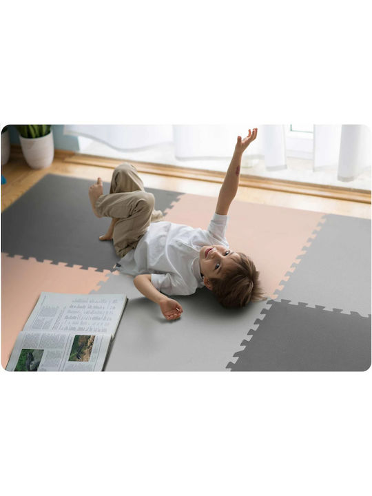 Ricokids Детски Пъзелни Подове Сив-Прасковен 9 Части