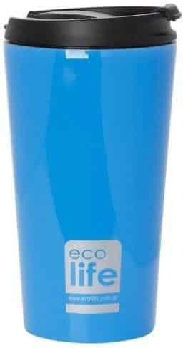 Ecolife Coffee Cup Glass Thermos Stainless Steel BPA Free 370ml Sky Blue