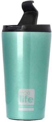 Ecolife Ποτήρι Θερμός Ανοξείδωτο BPA Free Light Blue 370ml