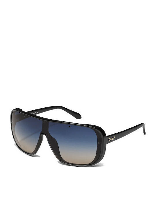 Quay Australia Men's Sunglasses with Black Plastic Frame and Blue Gradient Lens CENTERSTAGE-BLK/INKTP