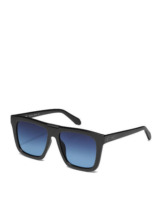 Quay Australia Unisex Γυαλιά Ηλίου με Μαύρο Κοκκάλινο Σκελετό και Μπλε Ντεγκραντέ Φακό NAMEDROP-BLK/NVYBLU