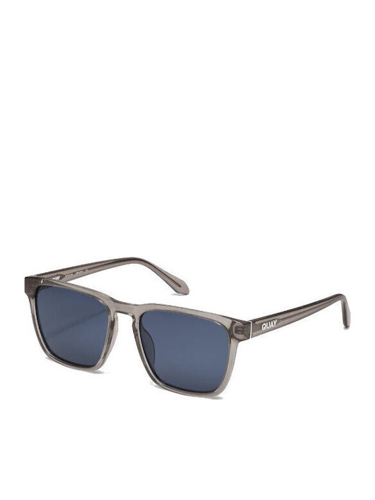 Quay Australia Unisex Γυαλιά Ηλίου με Γκρι Κοκκάλινο Σκελετό και Μπλε Polarized Φακό UNPLUGGED-GRY/NVYPOL