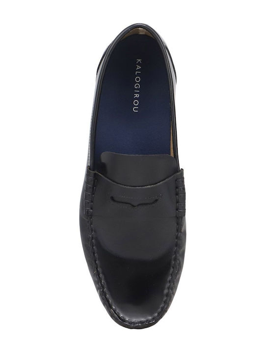 Leder Herren Mokassins in Schwarz Farbe