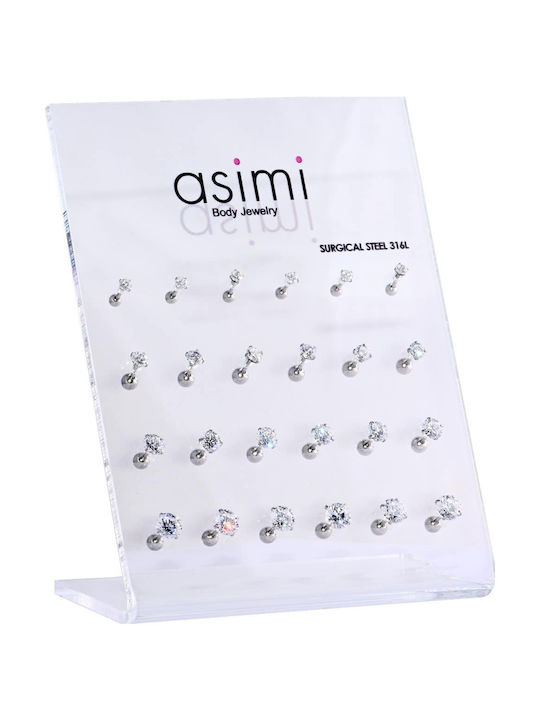Surgical Steel 316ltragus Clear Zircon 3-4-5-6 Mm Surgical Steel 316ltragus Clear Zircon 3-4-5-6 Mm