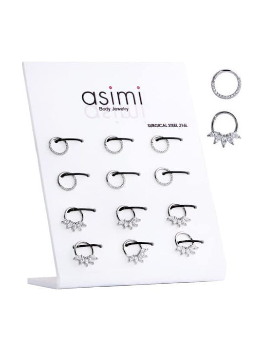 Septum Clicker Earring Zircon 1.2x8mm Surgical Steel 316L