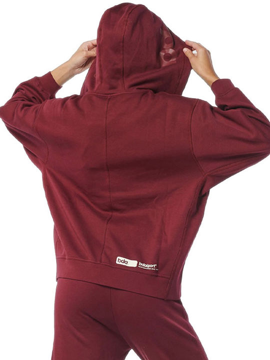 Body Action Women's Hooded Cardigan Burgundy