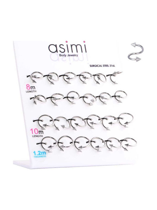 Ohrringe Spirale 1,2x8-10 Mm Kegel Chirurgenstahl 316l