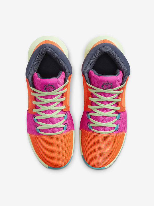 LeBron Witness VIII High Basketball Shoes Total Orange / Laser Fuchsia / Vapor Green / Thunder Blue