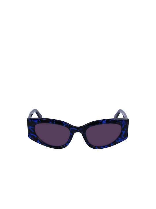 Liu Jo Women's Sunglasses with Multicolour Tartaruga Plastic Frame and Blue Gradient Lens LJ792S-460