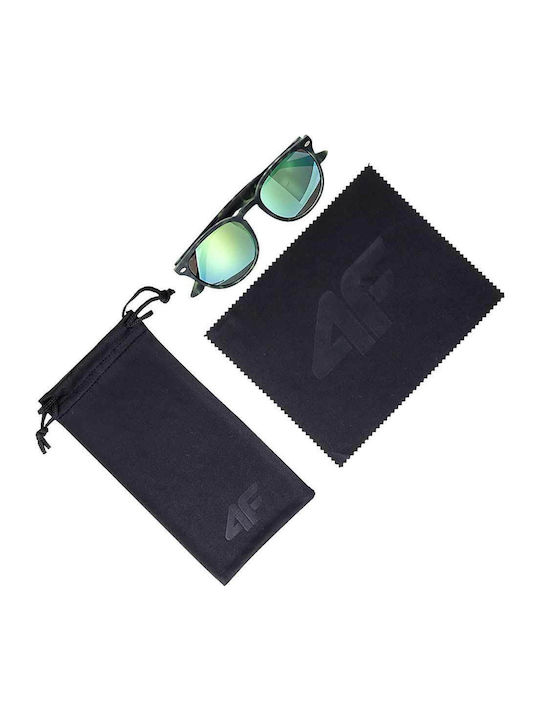 4F Unisex Sonnenbrille mit Gray Kunststoff Gestell und Grün Spiegel Linse 4FWSS24ASUNU043-41S