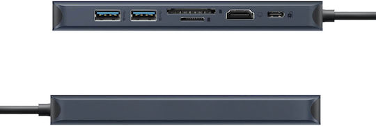 Targus Hub 7 Θυρών USB 3.2 με σύνδεση USB-A / Ethernet Μπλε