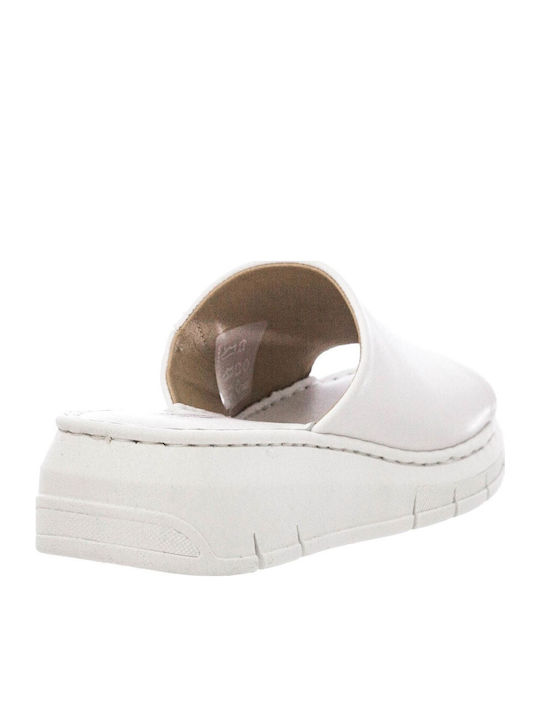 Γυναικείες Παντόφλες 580-24002 Δέρμα Λευκό Relaxshoe