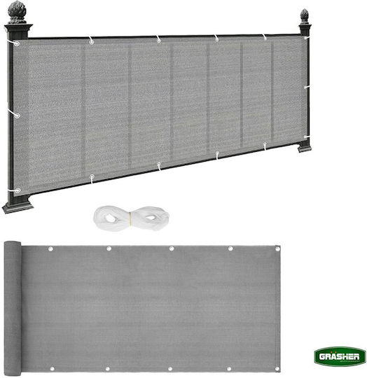 Grasher Rectangular Shade Divider Gray With Hoop 1.2x6m 160gr/m²