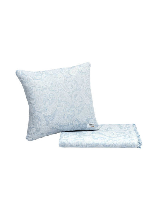 Madi Μαξιλάρι Καναπέ Rococo Cyan 45x45εκ.