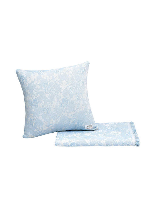 Madi Μαξιλάρι Καναπέ Fern Cyan 45x45εκ.