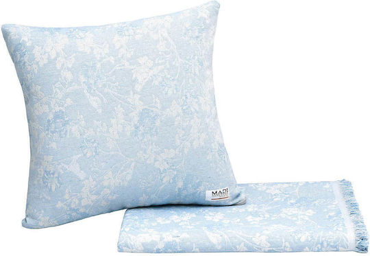 Madi Fern Cyan Sofa Cushion 45x45cm