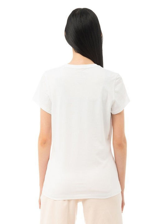 Be:Nation Women's T-shirt with V Neckline White