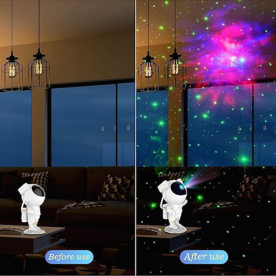 Led Περιστρεφόμενο Παιδικό Φωτιστικό Projector με Προβολή Αστεριών