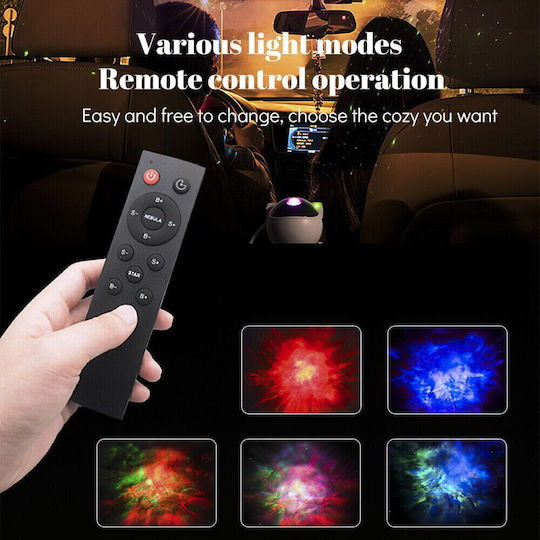 Led Περιστρεφόμενο Παιδικό Φωτιστικό Projector με Προβολή Αστεριών