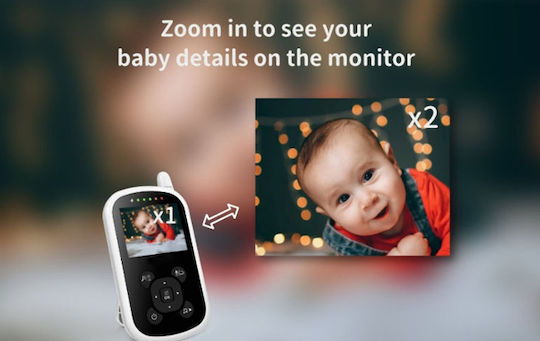 Powertech Wireless Baby Monitor with Camera & Screen 2.4" , Two-way Communication & Lullabies