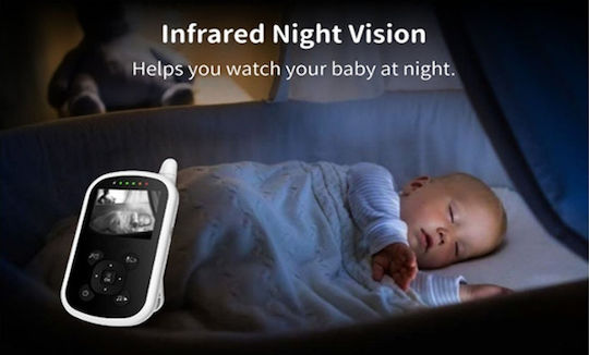 Powertech Wireless Baby Monitor with Camera & Screen 2.4" , Two-way Communication & Lullabies