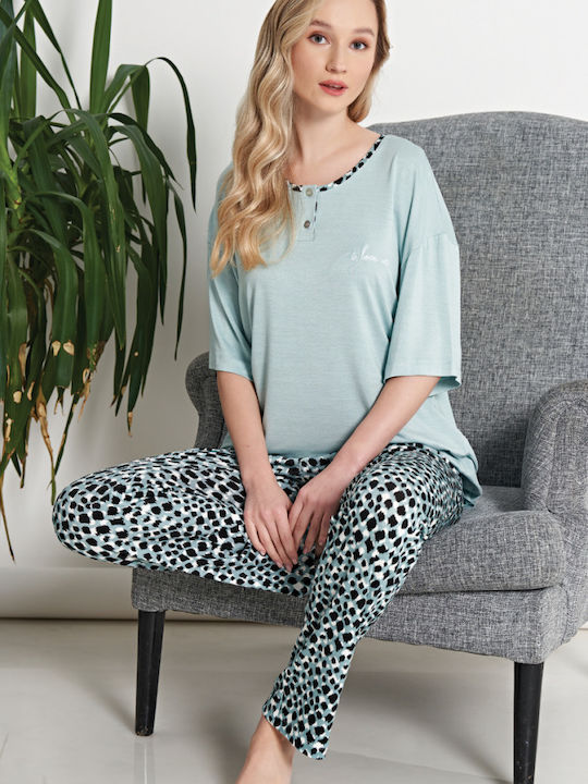Women's Pajama Pijadore Annie Viscose Petrol