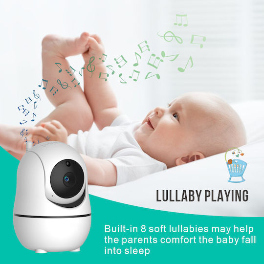Powertech Wireless Baby Monitor with Camera & Screen 5" , Two-way Communication & Lullabies