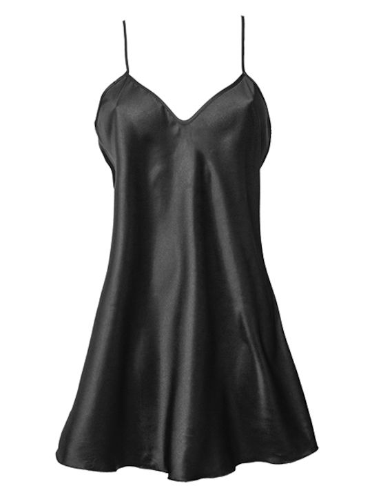 Miorre Satin Nachthemd Frauen Sexy Kurz Schwarz