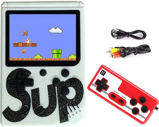 Zola Mini Portable Game Console 400 Different Games Rechargeable Battery Red White