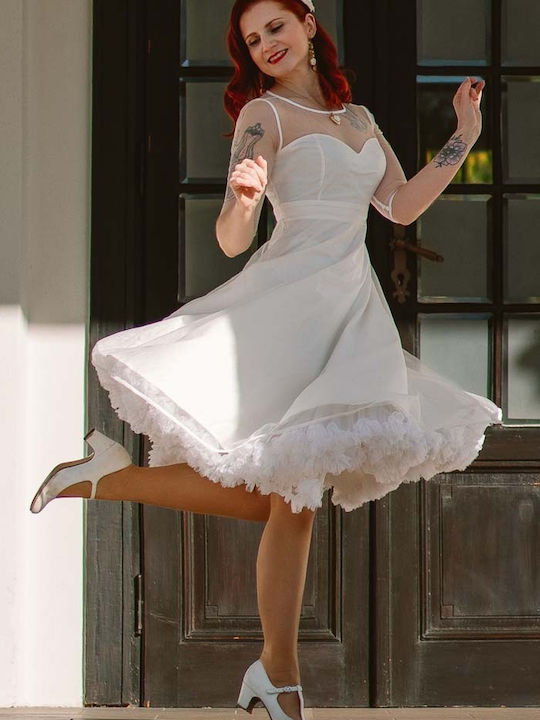 Vintage Bridal Λευκό Φόρεμα Tulle