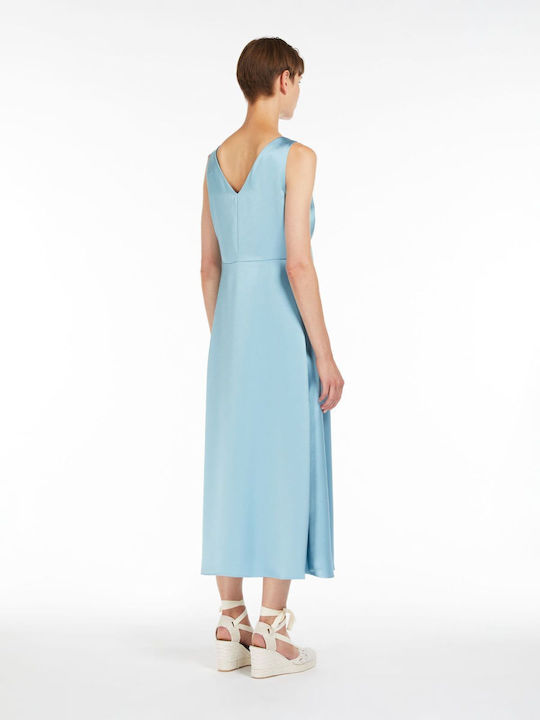 Weekend Maxmara Abendkleid Satin Hellblau