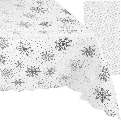 Christmas Tablecloth Fabric White L260xW140cm.
