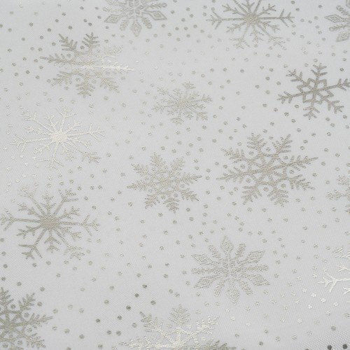 Christmas Tablecloth Fabric White L260xW140cm.
