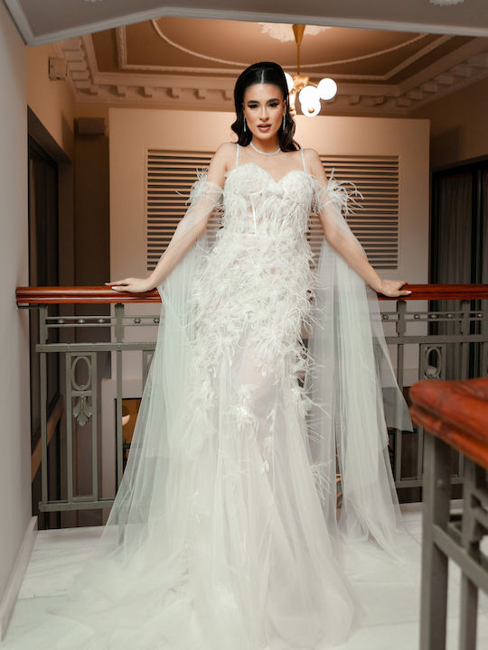 Wedding Dress with Slide White W34234_002