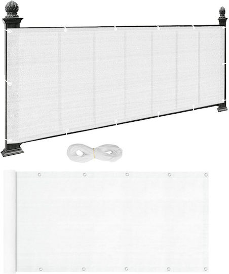 Grasher Rectangular Shade Divider White With Hoop 0.75x6m 160gr/m²
