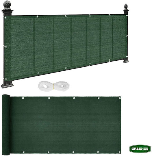 Grasher Rectangular Shade Divider Green With Hoop 0.75x6m 160gr/m²