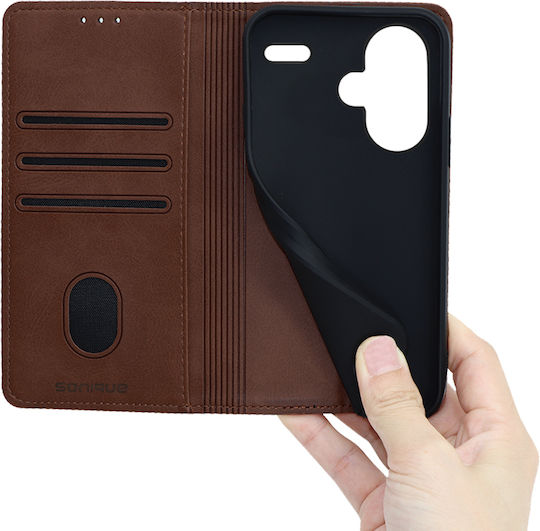Sonique Vintage Magnet Wallet Synthetic Leather / Plastic / Silicone Brown (Redmi Note 13 Pro+)