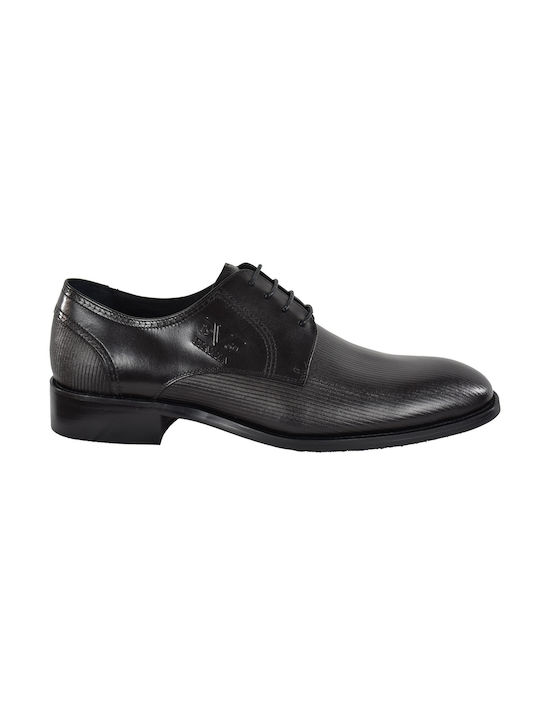 19V69 Men's Leather Dress Shoes Black