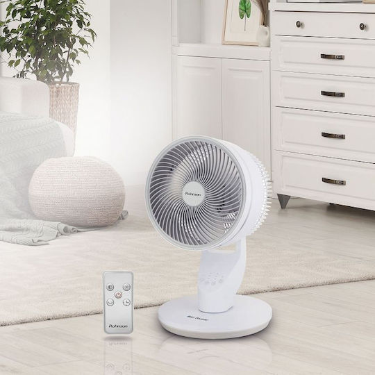 Rohnson Tabletop Fan 60W Diameter 22.5cm with Remote Control White