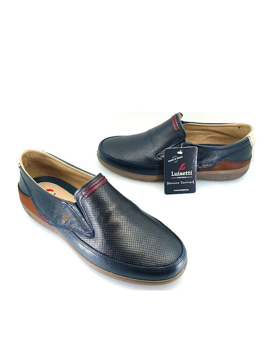 Δερμάτινα Ανδρικά Slip-On Μπλε