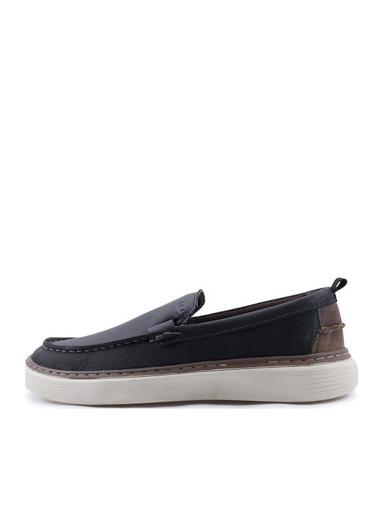 Δερμάτινα Ανδρικά Slip-On Μαύρα