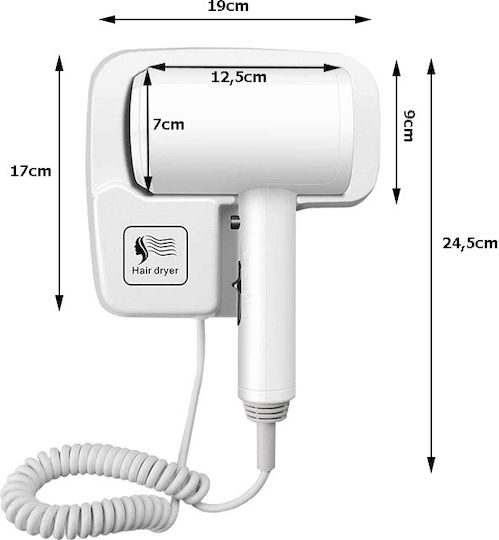 Uscător de păr pentru hotel Alb 1.2kW