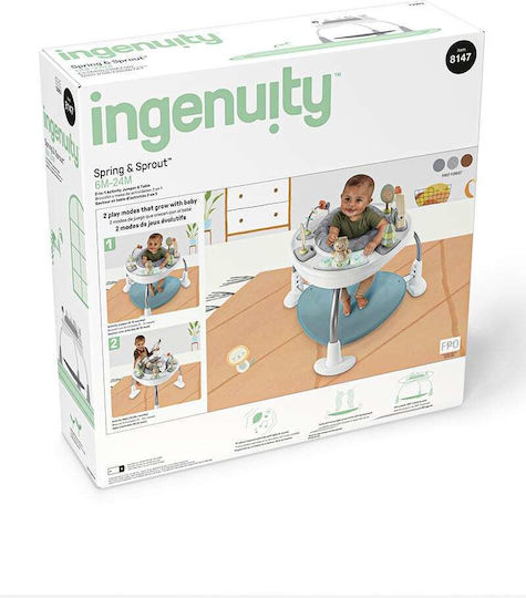 Ingenuity Бебешки Джъмпер Spring & Sprout 2-в-1 Джъмпер със Светлина и Звуци за 6+ Месеца