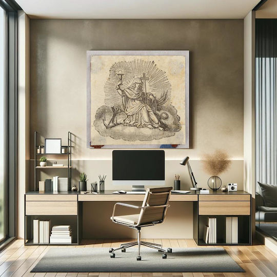 Engraving Vignette Gemälde Hölzernes 110x110cm