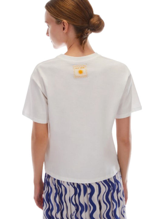 Γυναικείο T-shirt White/dark Blue