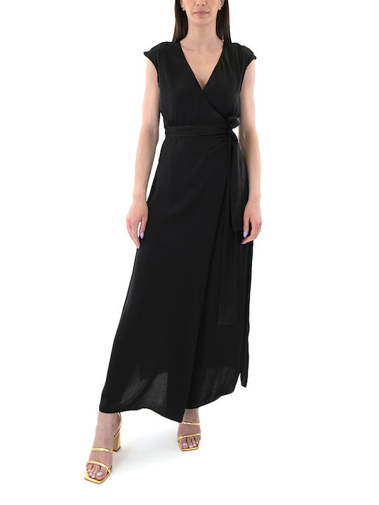 Moutaki Maxi Φόρεμα Κρουαζέ Μαυρο